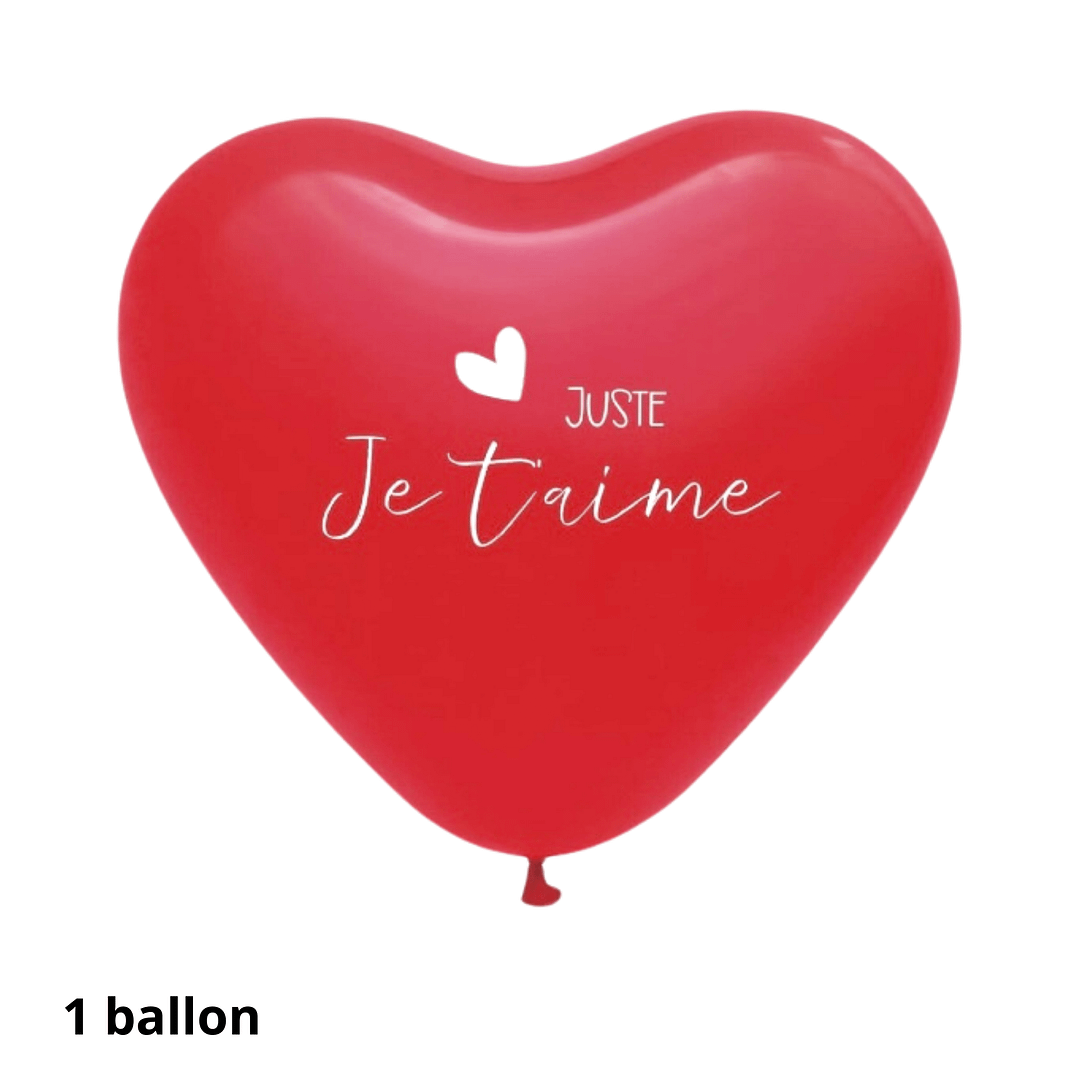 Ballon coeur Saint Valentin Juste je t'aime